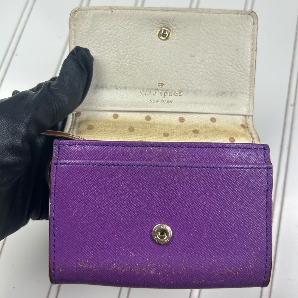 Kate Spade Purple Saffiano Leather Bifold Wallet - Picture 8 of 13